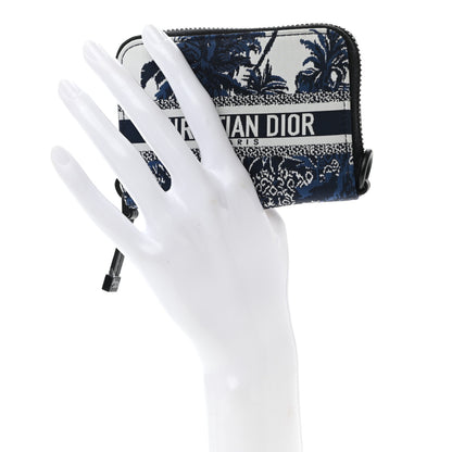 Christian Dior Technical Fabric Embroidered Toile De Jouy DiorTravel Detachable Card Holder Blue 2 of 8