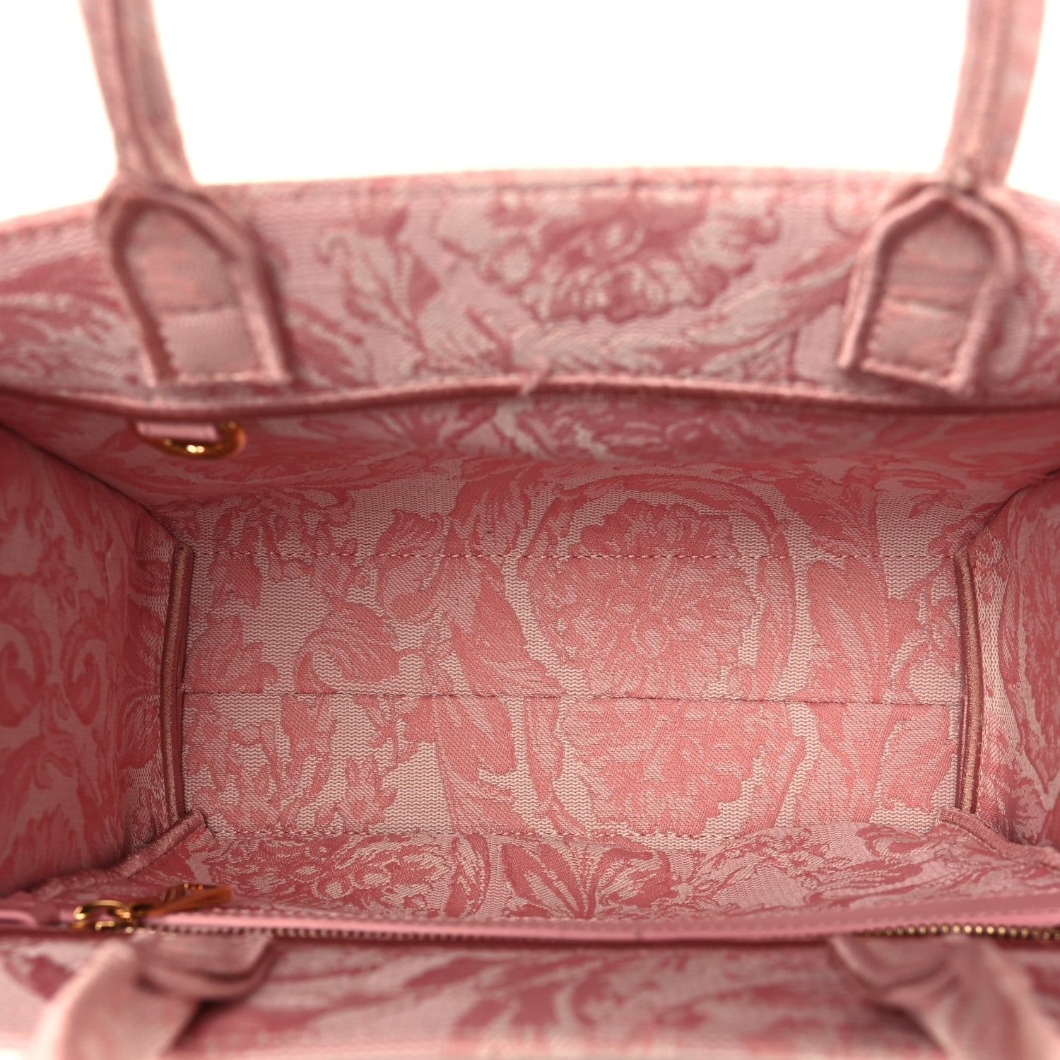Versace Jacquard Barocco Print Small Athena Tote Pink 5 of 8