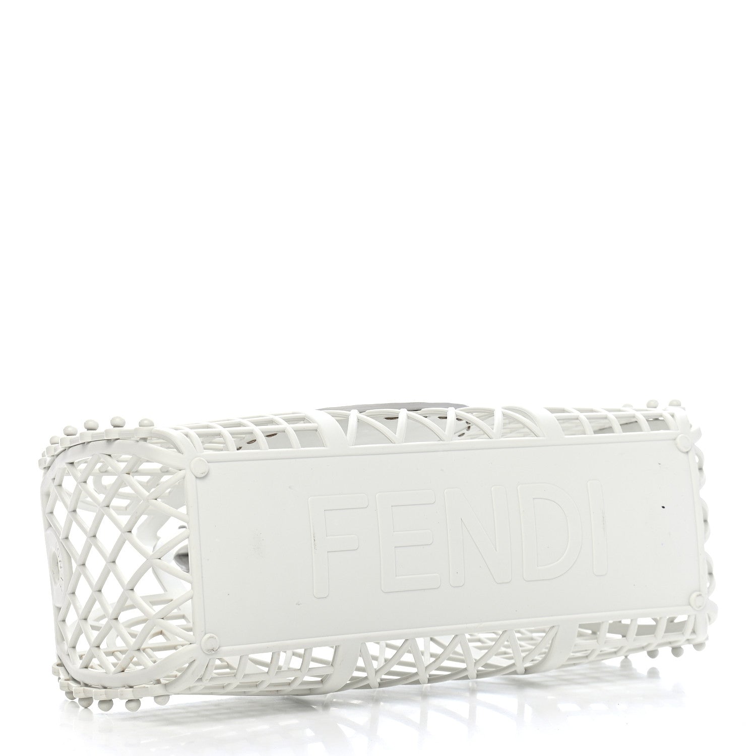 Fendi Recycled Plastic Vitello Liberty Matte Small Fendi Basket White Ice 2 of 9