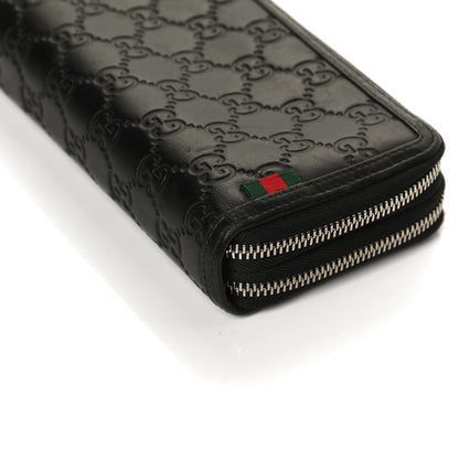 Gucci Guccissima Large Double Zip Around Wallet Black 10 of 11