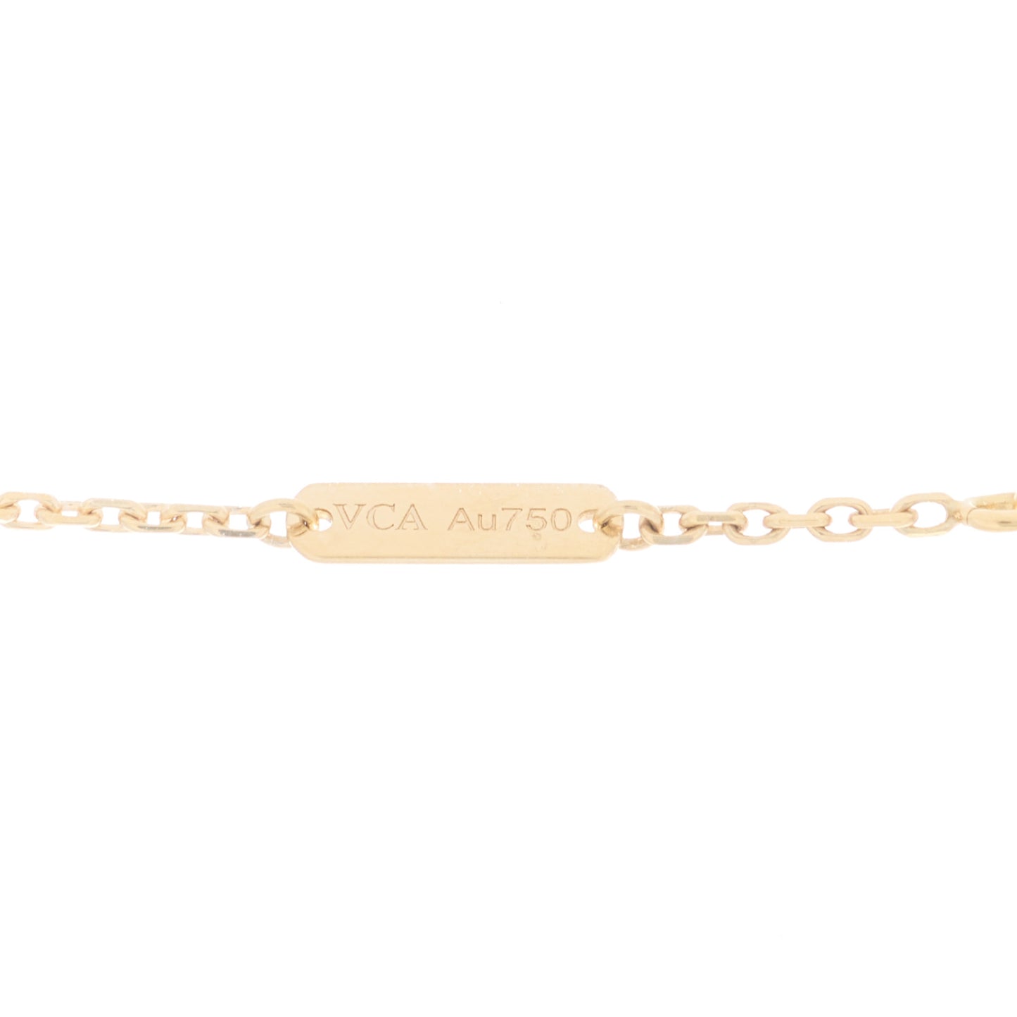 18K Yellow Gold Guilloche Vintage Alhambra Pendant Necklace