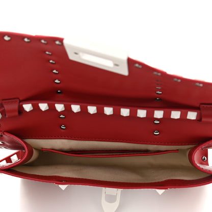 Valentino Garavani Vitello Colorblock Medium Free Rockstud Flip Lock Crossbody Bag Rosso Valentino Optic White 5 of 12