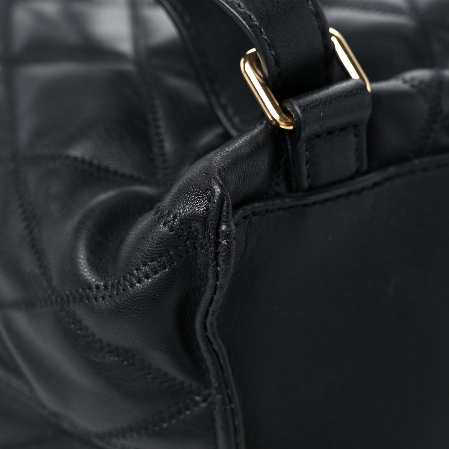 Rubberized Canvas Quilted Duo Backpack Black
