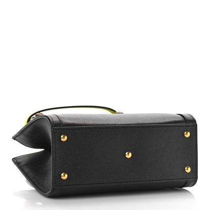 Gucci Wonka Grain Calfskin Mini Diana Tote Bag Black Yellow Fluo 4 of 9
