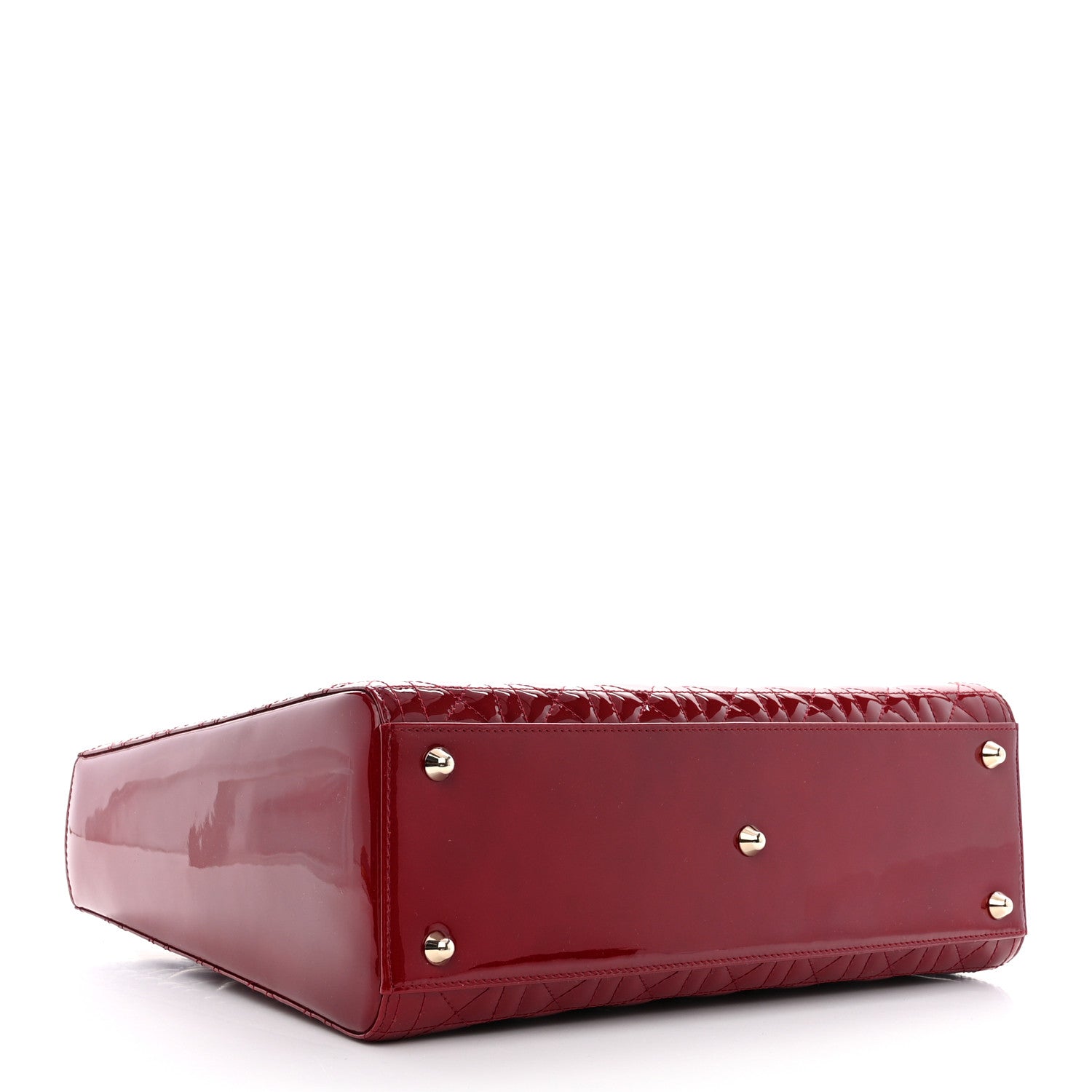 Christian Dior CHRISTIAN DIOR Patent Cannage Large Lady Dior Red 4 of 11