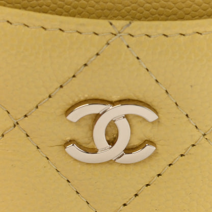 Chanel Caviar Quilted Card Holder Yellow 15 of 15
