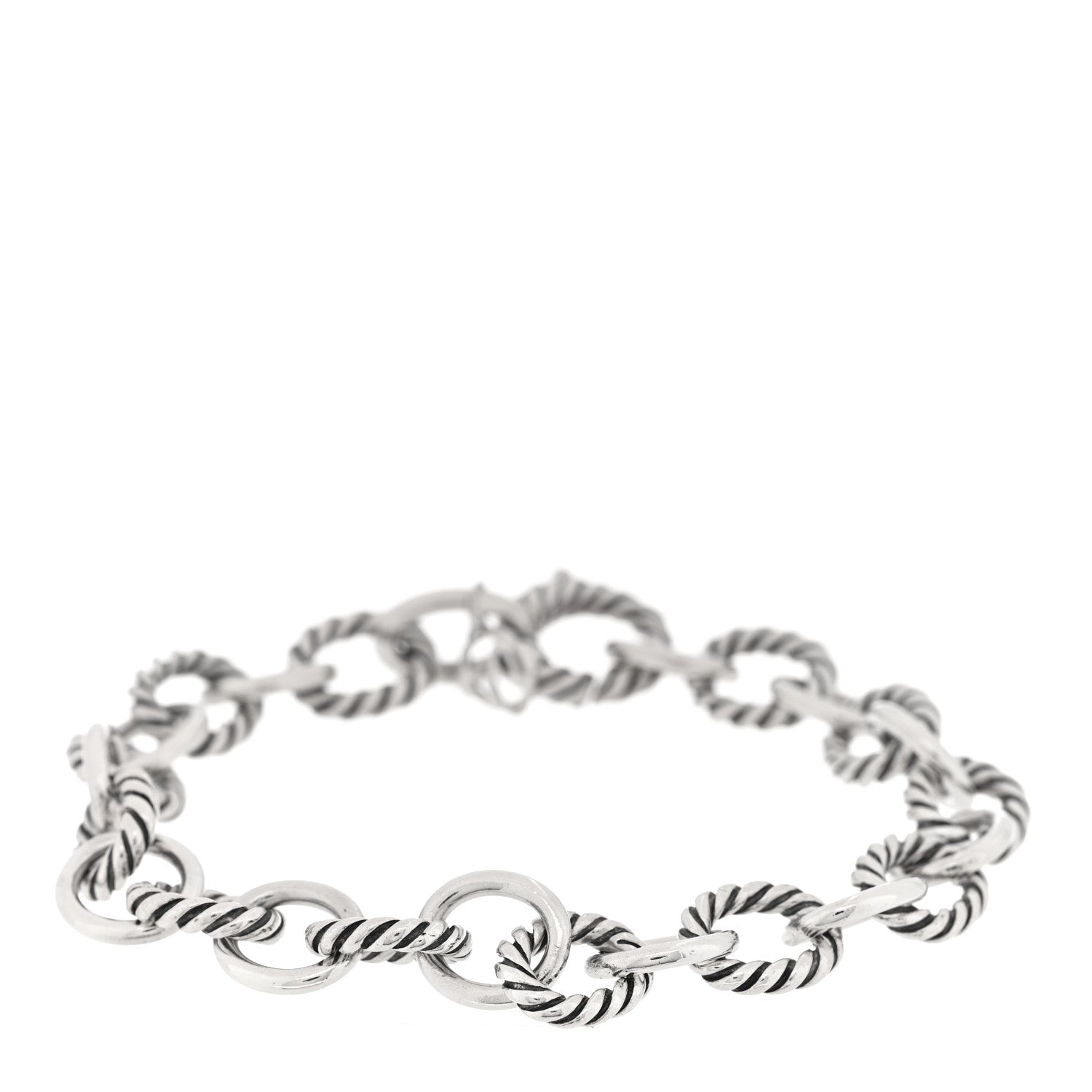 David Yurman Sterling Silver 10mm Medium Oval Link Bracelet 1 of 3