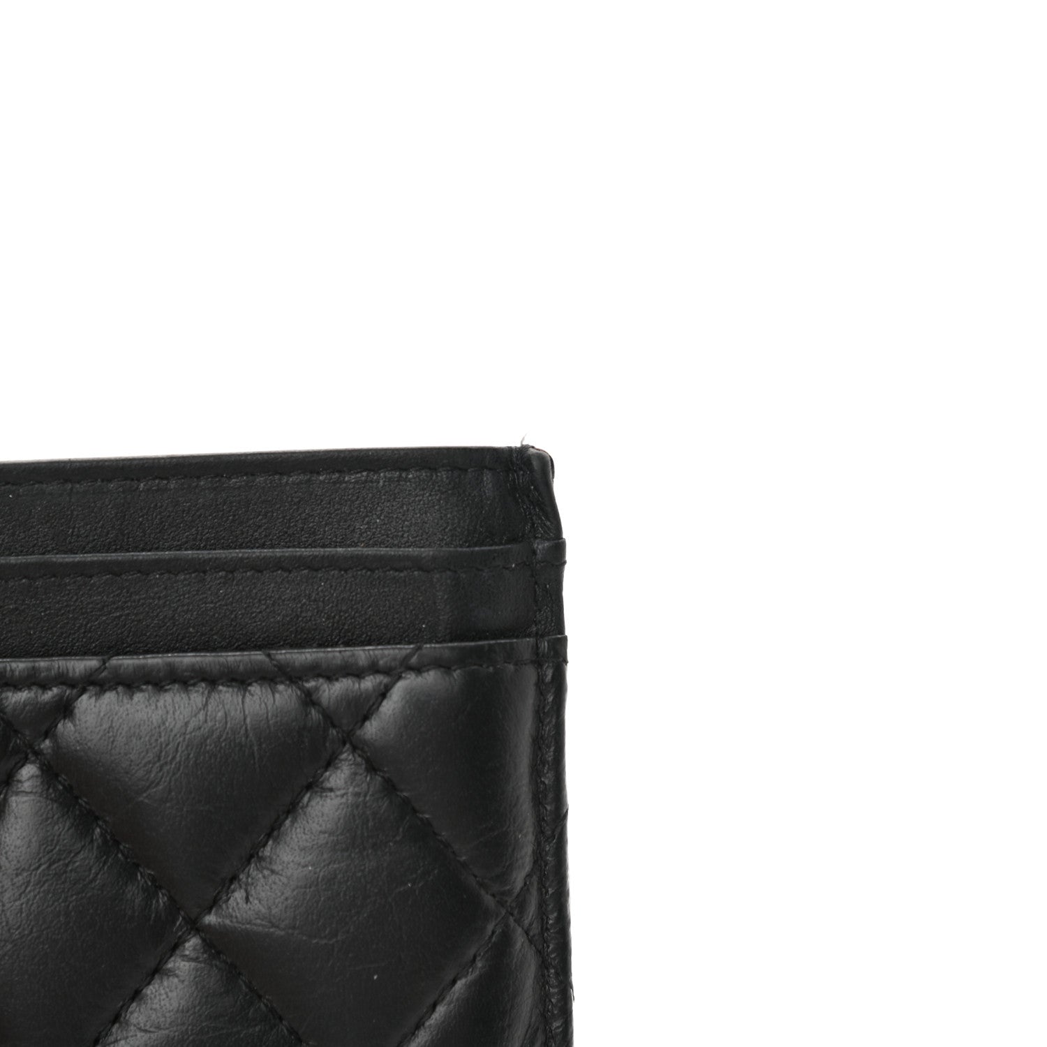 Chanel Aged Calfskin Quilted Lucky Charms Reissue Card Holder Black 12 of 13