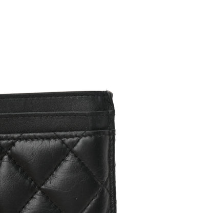 Chanel Aged Calfskin Quilted Lucky Charms Reissue Card Holder Black 12 of 13