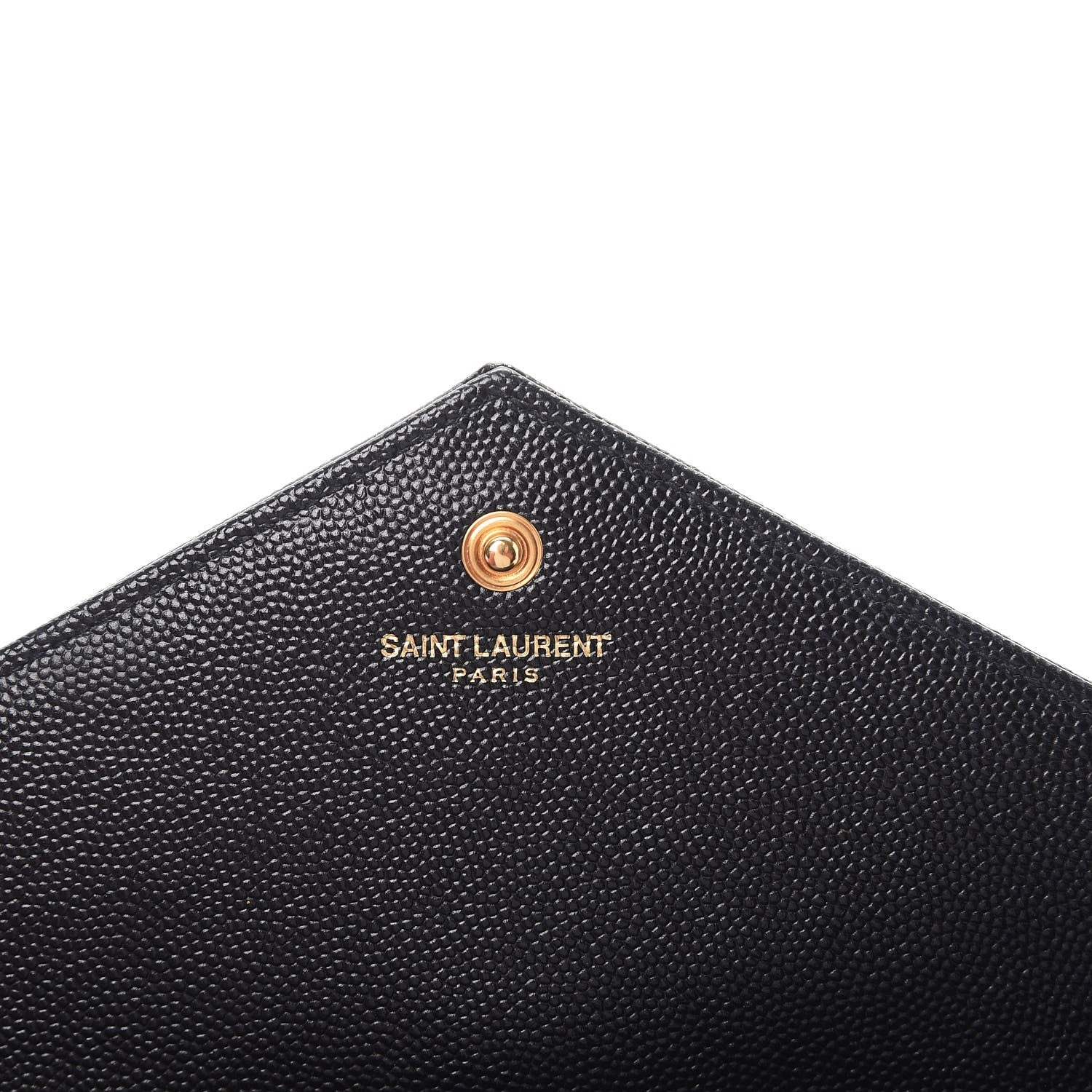 Saint Laurent Grain De Poudre Matelasse Chevron Monogram Chain Wallet Black 6 of 8