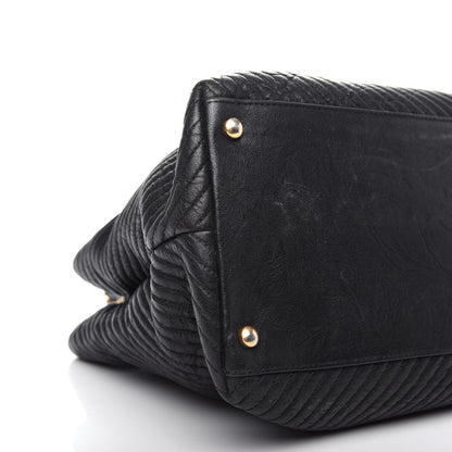 Chanel Wrinkled Lambskin Chevron Quilted Surpique Tote Black 8 of 10