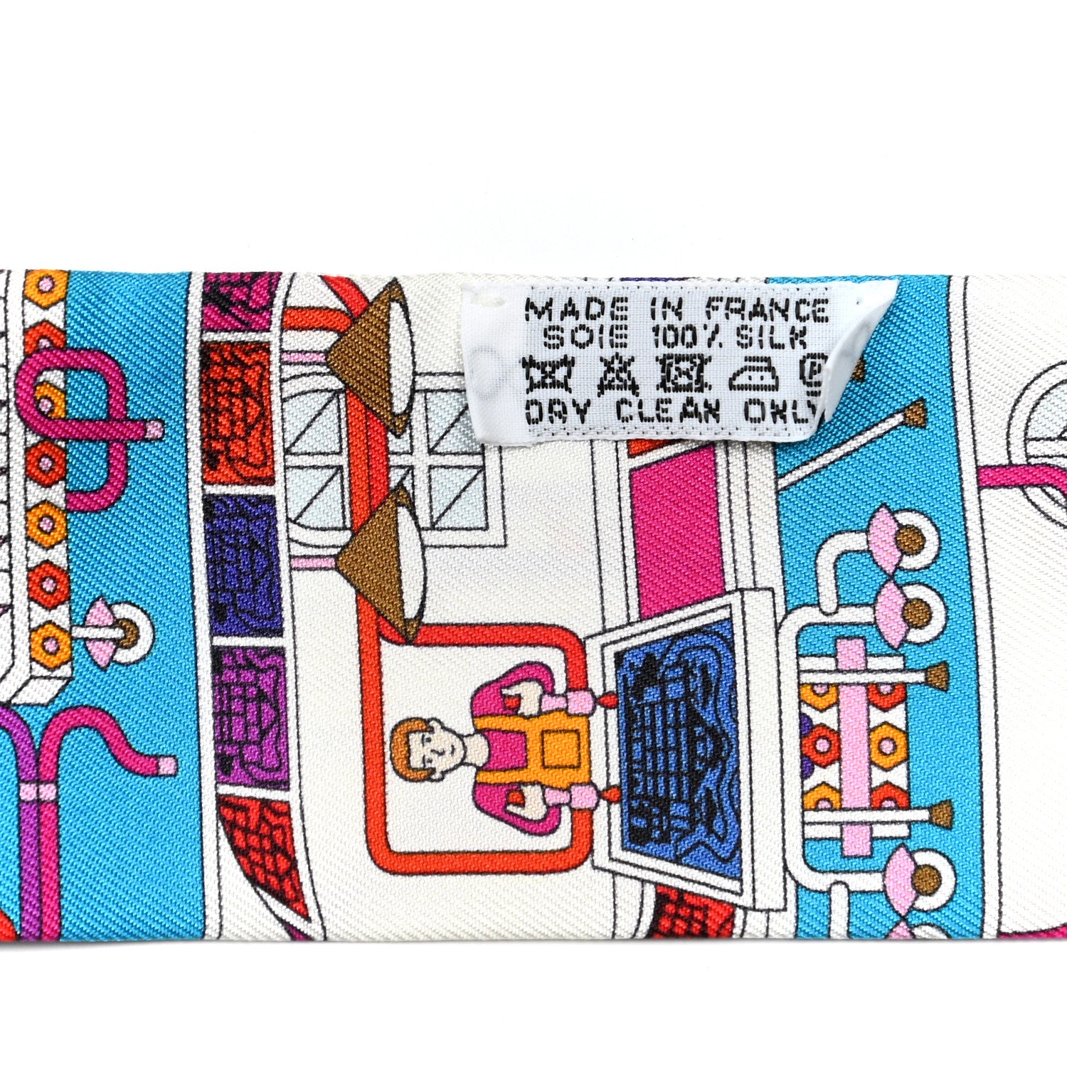 Hermes Silk La Maison des Carres Twilly White Rose Bleu 4 of 4