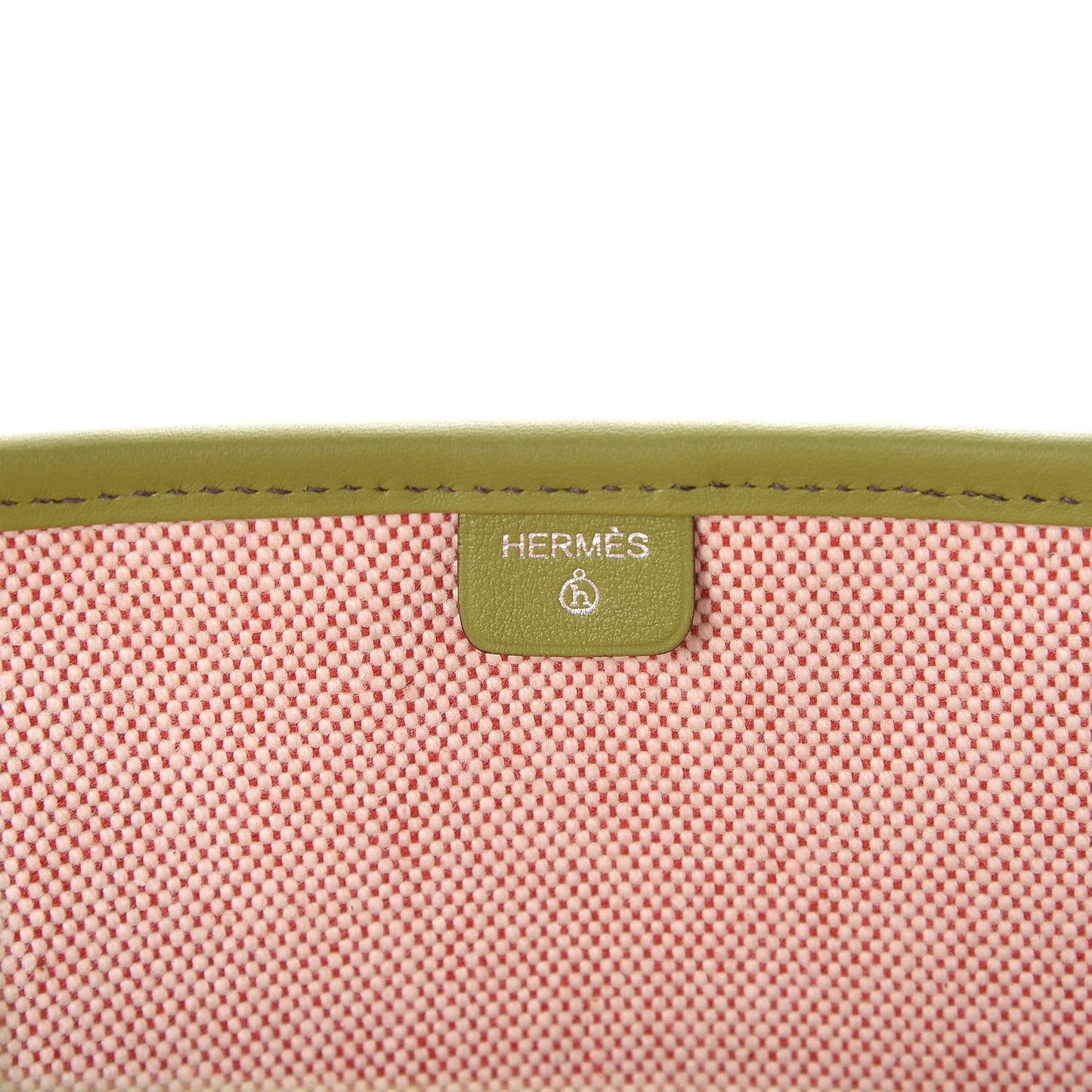 Swift Toile Petit H Decoupe Basse PM Skeleton Tote Natural Vert Anis