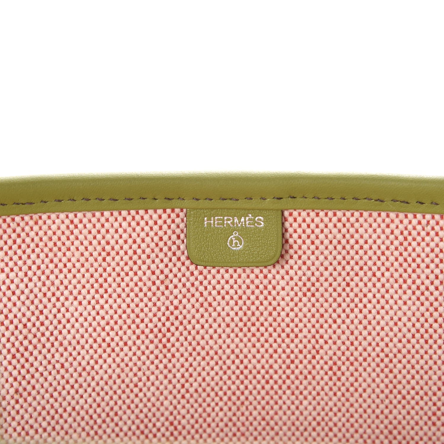 Hermes Swift Toile Petit H Decoupe Basse PM Skeleton Tote Natural Vert Anis 6 of 8