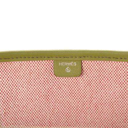Hermes Swift Toile Petit H Decoupe Basse PM Skeleton Tote Natural Vert Anis 6 of 8