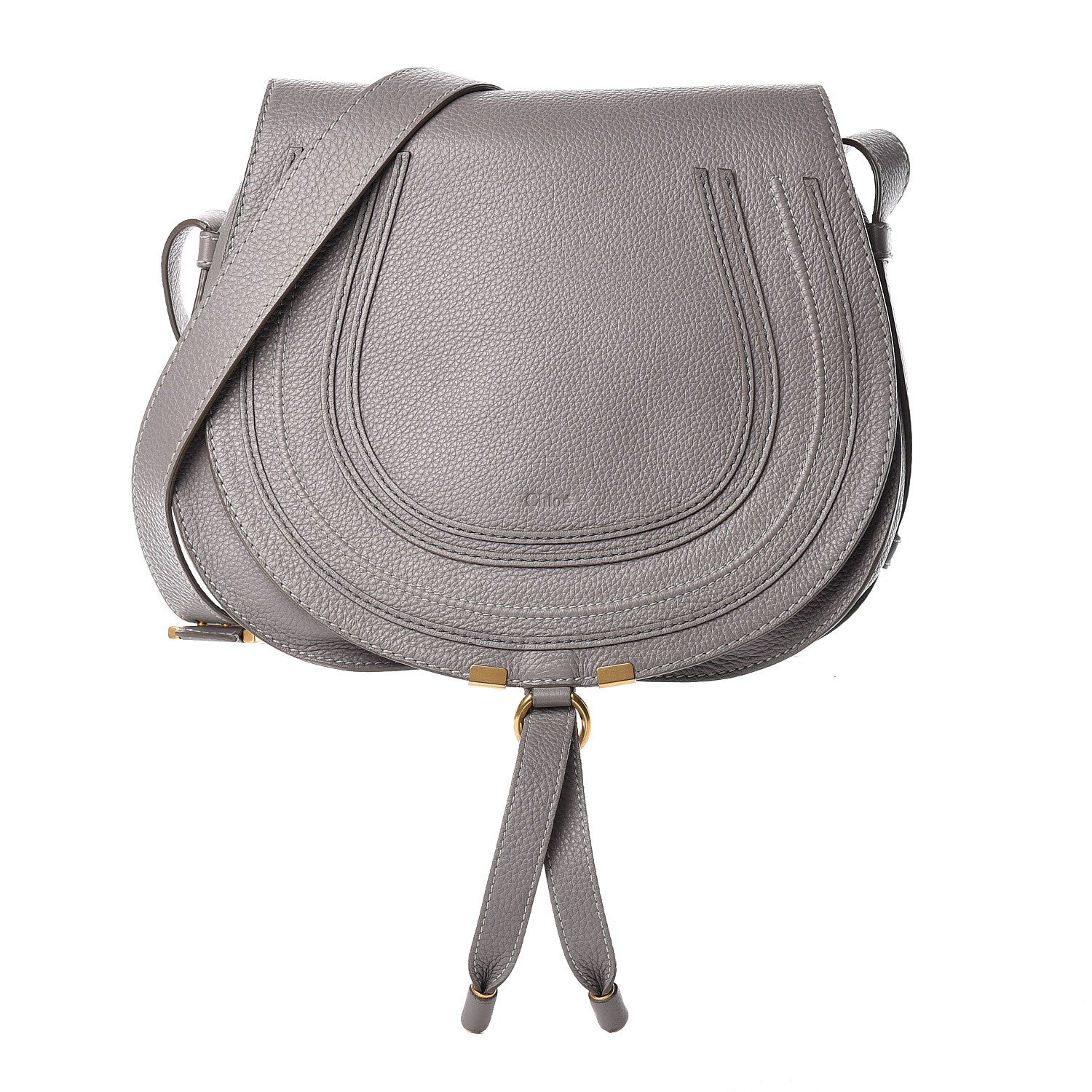 Chloe Calfskin Medium Marcie Round Crossbody Bag Cashmere Grey 1 of 15