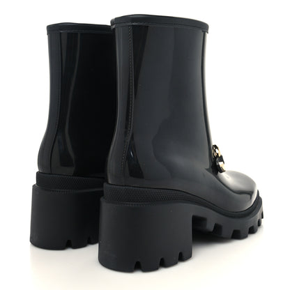 Gucci Rubber Womens Horsebit Ankle Boots 36 Black 4 of 8