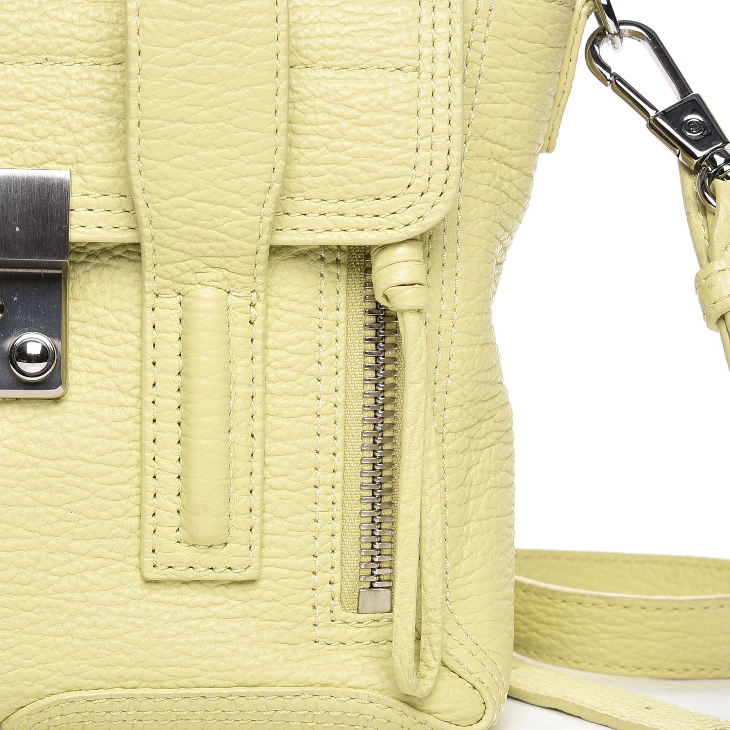 3.1 Textured Calfskin Mini Pashli Satchel Citron