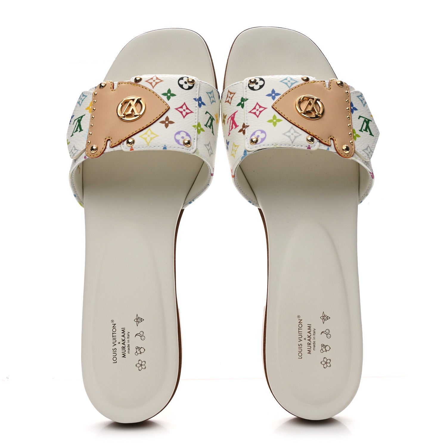Louis Vuitton LV X TM Monogram Multicolor Frame Flat Mule Sandals 38 White Multicolor 2 of 9