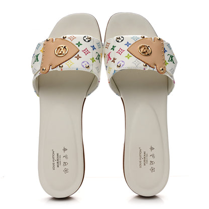 Louis Vuitton LV X TM Monogram Multicolor Frame Flat Mule Sandals 38 White Multicolor 2 of 9
