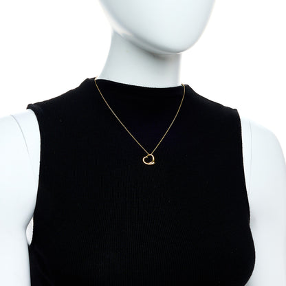 Tiffany 18K Yellow Gold 16mm Elsa Peretti Open Heart Pendant Necklace 2 of 6