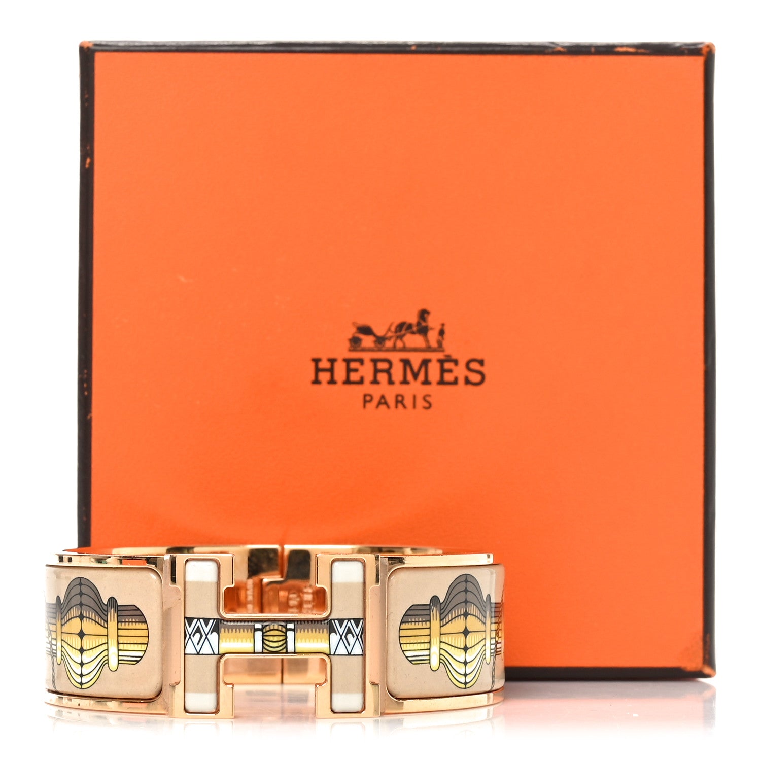 Hermes Enamel Wide Print Cliquetis Clic Clac H Bracelet PM Songe Nuit 5 of 5