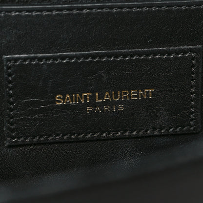 Saint Laurent Calfskin Classic Monogram Tassel Clutch Black 6 of 14