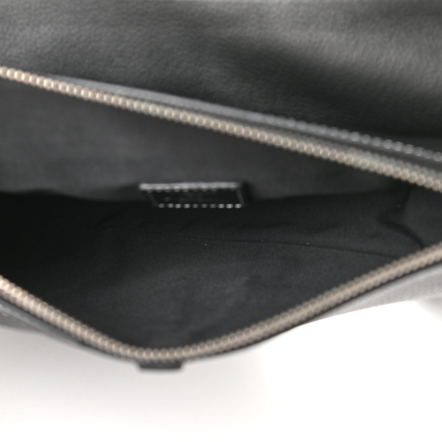 X SHAWN STUSSY Grained Calfskin Bee Saddle Bag Black