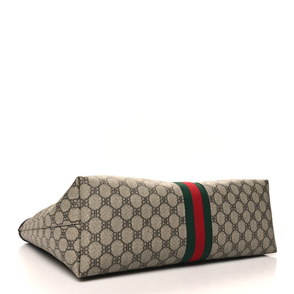 Gucci X BALENCIAGA BB Supreme Monogram Web Medium Ophidia Shopping Tote Beige New Acero 4 of 14