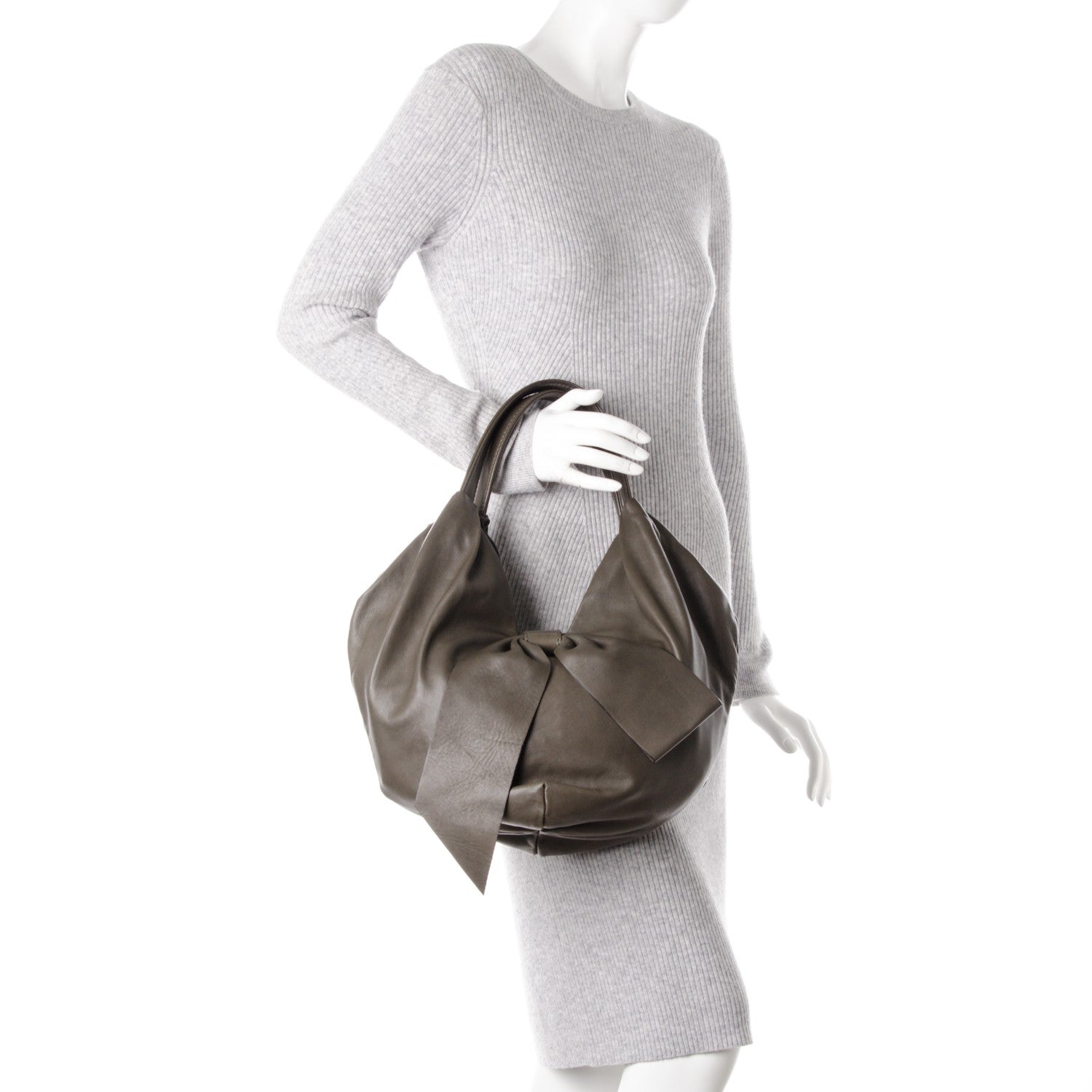 Valentino Garavani Nappa 360 Bow Hobo Grey 2 of 7