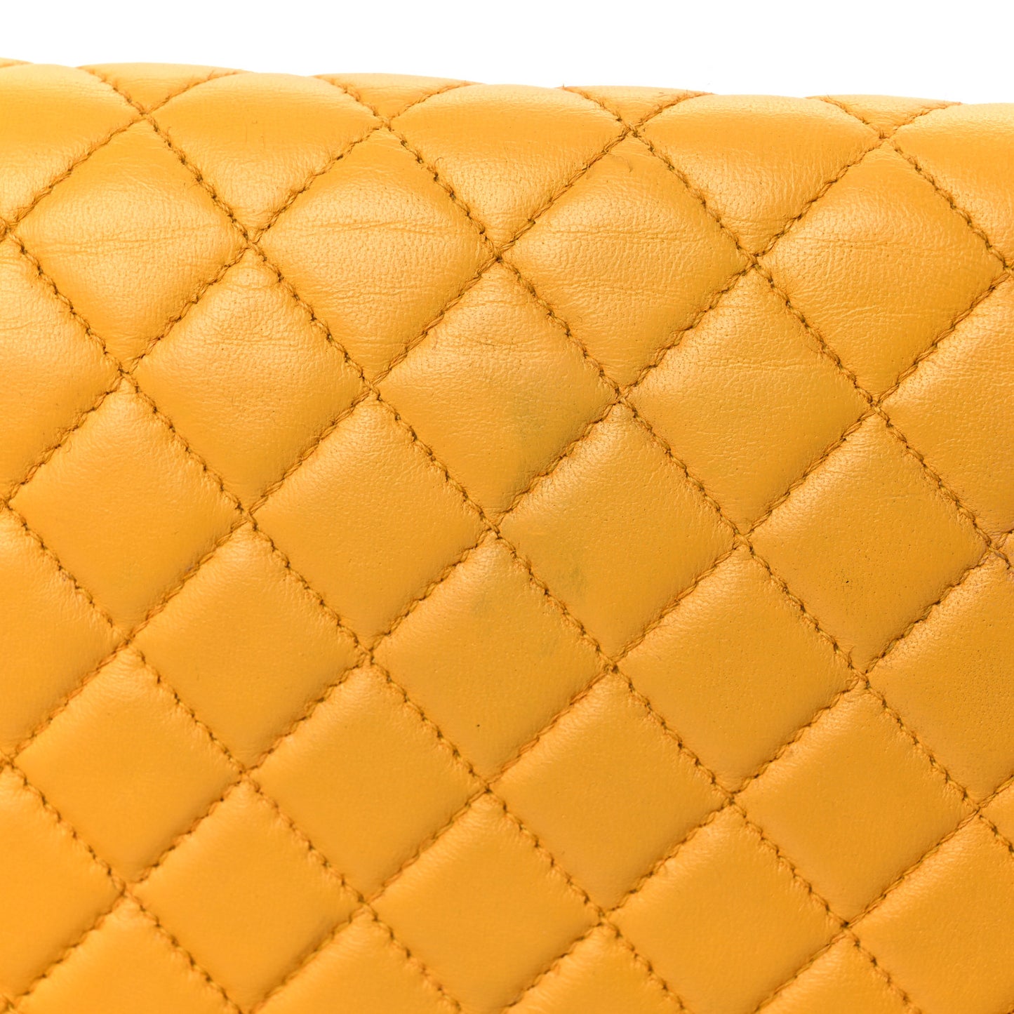 Lambskin Quilted Medium Boy Flap Yellow