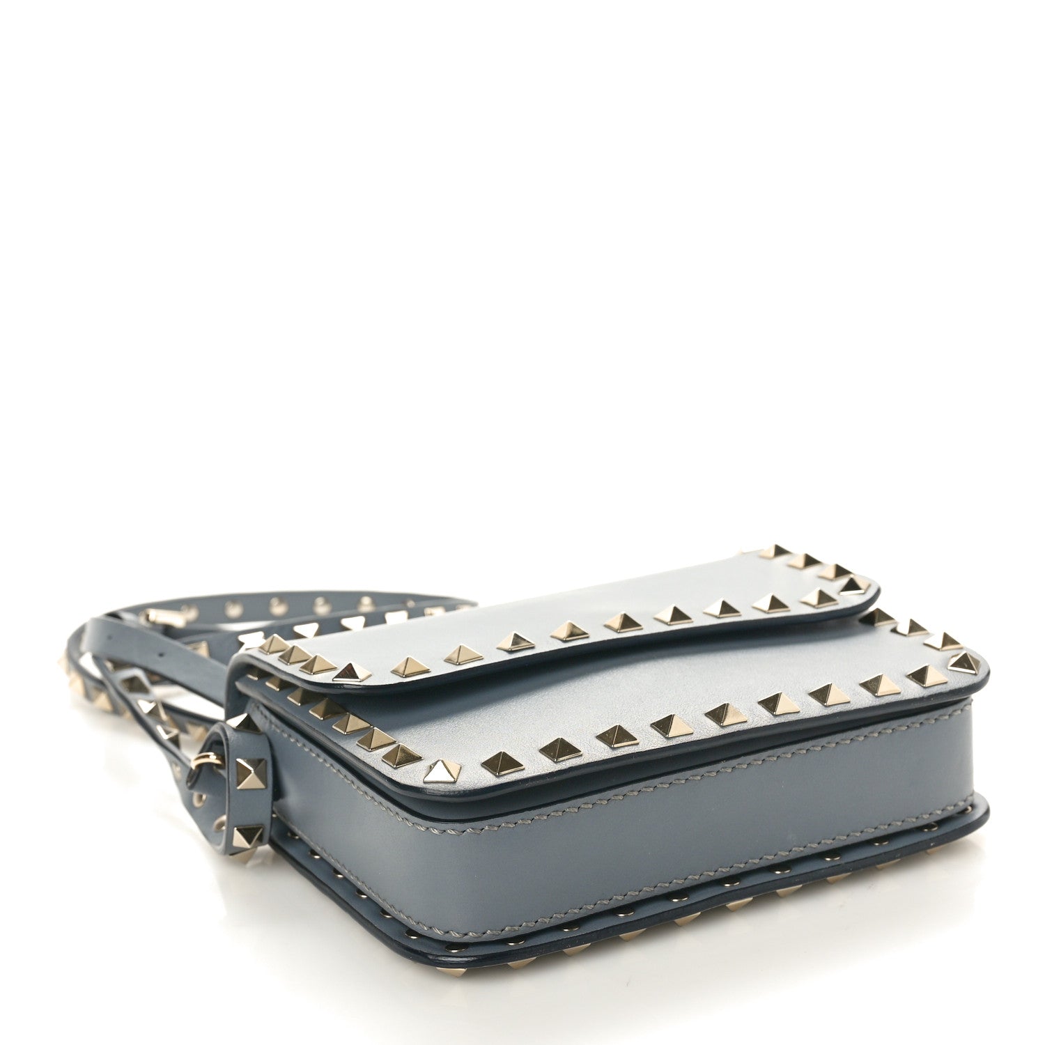 Valentino Garavani Vitello Rockstud Flap Crossbody Bag Stone 4 of 10