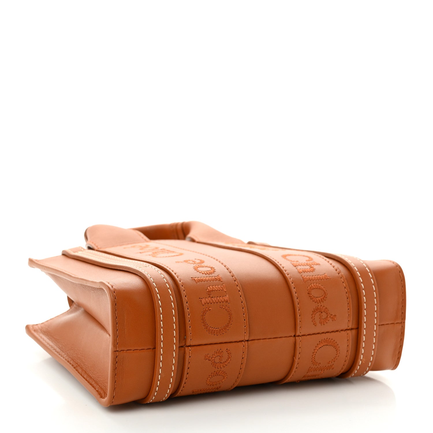 Chloe Calfskin Mini Woody Ribbon Tote Caramel 5 of 17