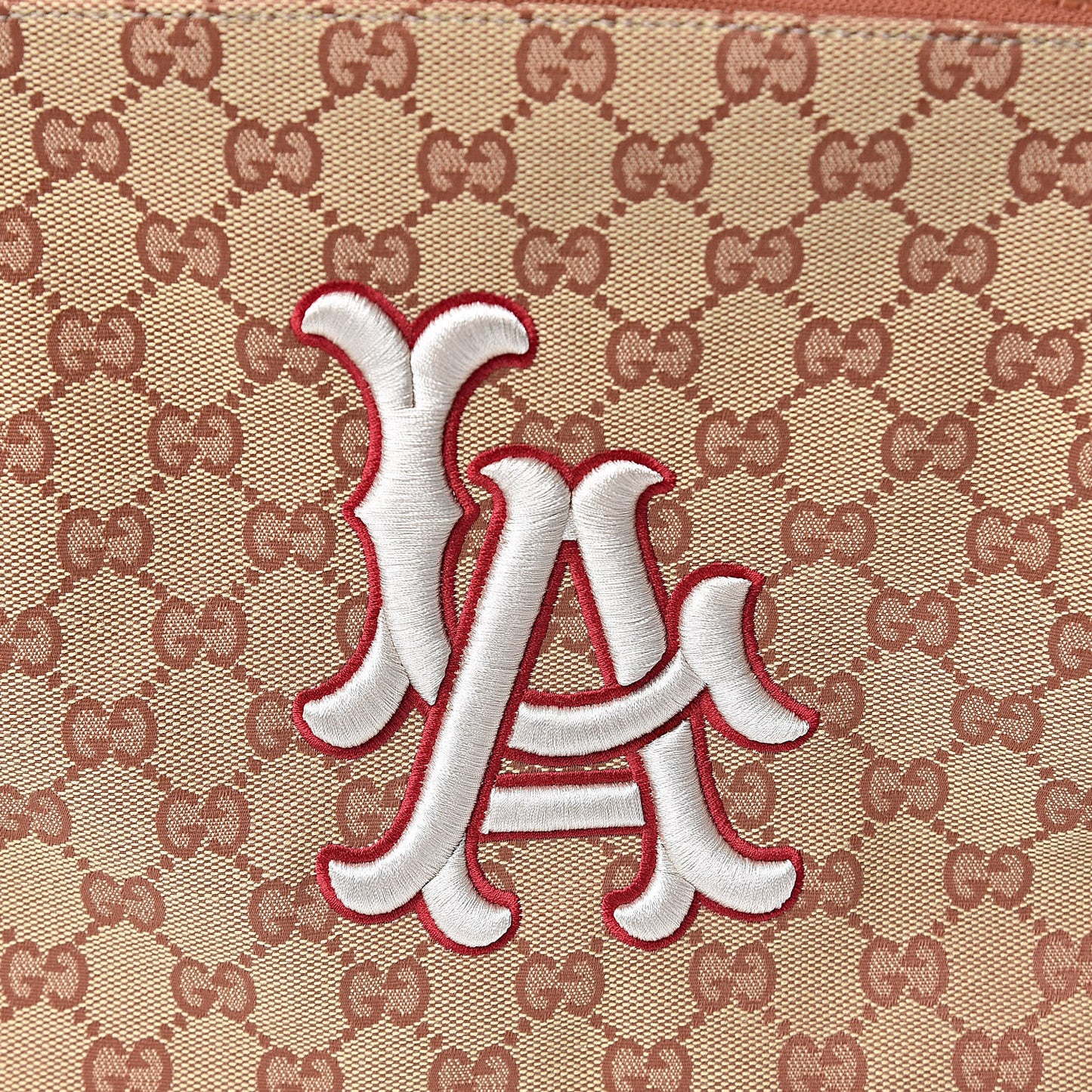 X MLB GG Monogram LA Dodgers Large Backpack Beige Ruggine Ivory