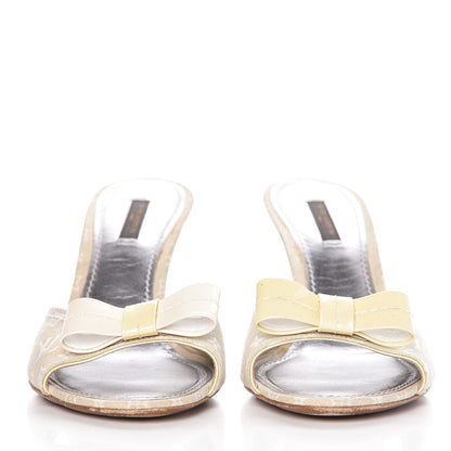 Louis Vuitton Mini Lin Bow Mules 40 Dune 2 of 12