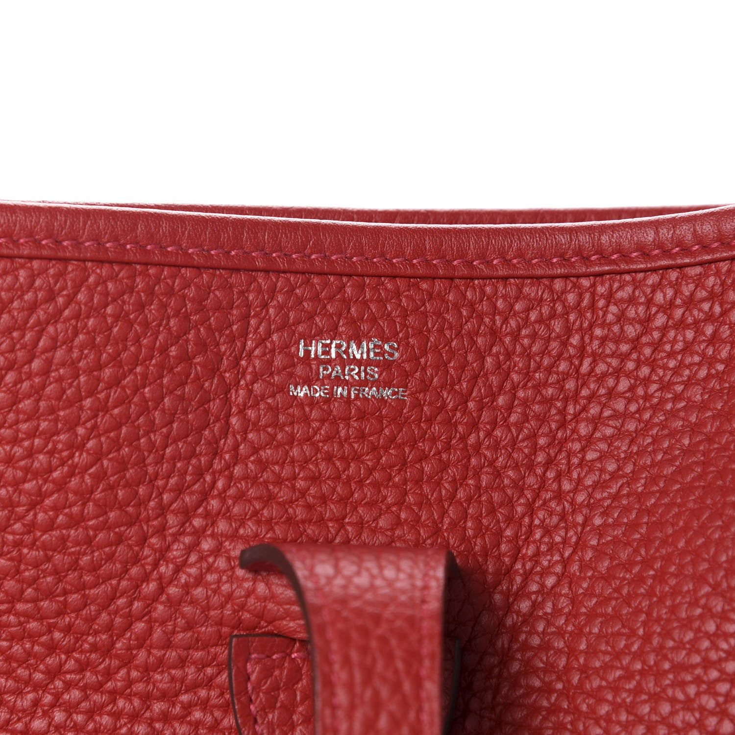 Hermes Taurillon Clemence Evelyne III PM Rouge Casaque 7 of 8