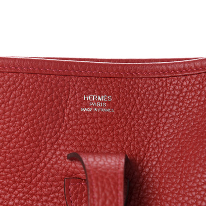 Hermes Taurillon Clemence Evelyne III PM Rouge Casaque 7 of 8