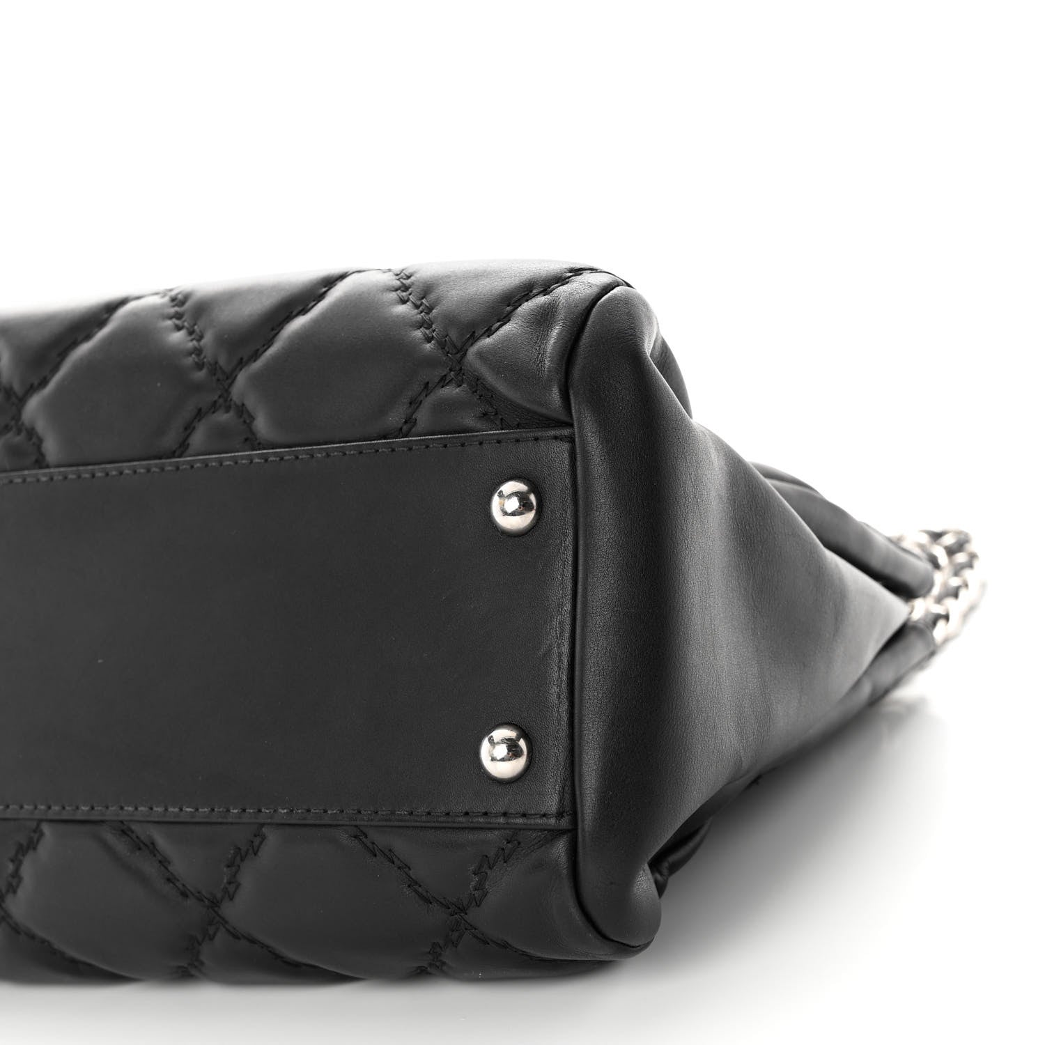 Chanel Calfskin Double Stitch Large Hamptons Flap Bag Black 10 of 10