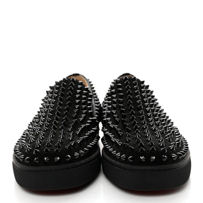Christian Louboutin Veau Velours Spikes Mens Roller Boat Flat 43 Black 2 of 7