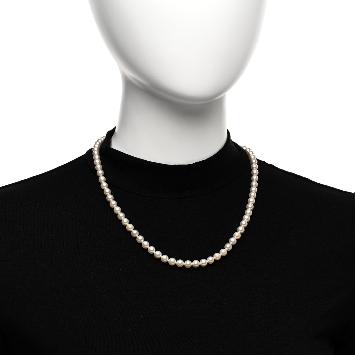 18K Yellow Gold Akoya Cultured Pearl 6-6.5mm Strand Necklace 20"