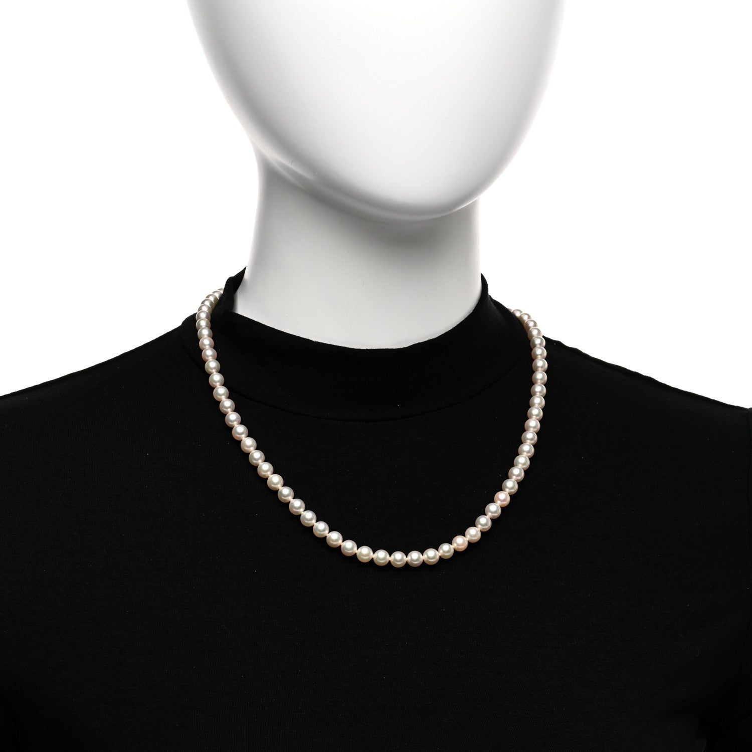 Mikimoto 18K Yellow Gold Akoya Cultured Pearl 6-6.5mm Strand Necklace 20" 2 of 5