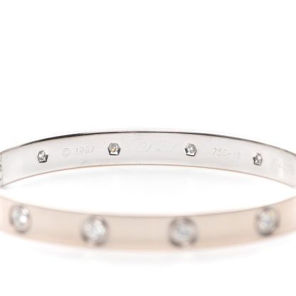 Cartier 18K White Gold 10 Diamond LOVE Bracelet 16 5 of 6