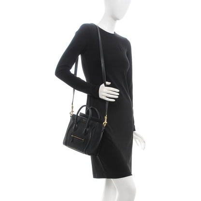 Celine Smooth Calfskin Nano Luggage Black 2 of 7