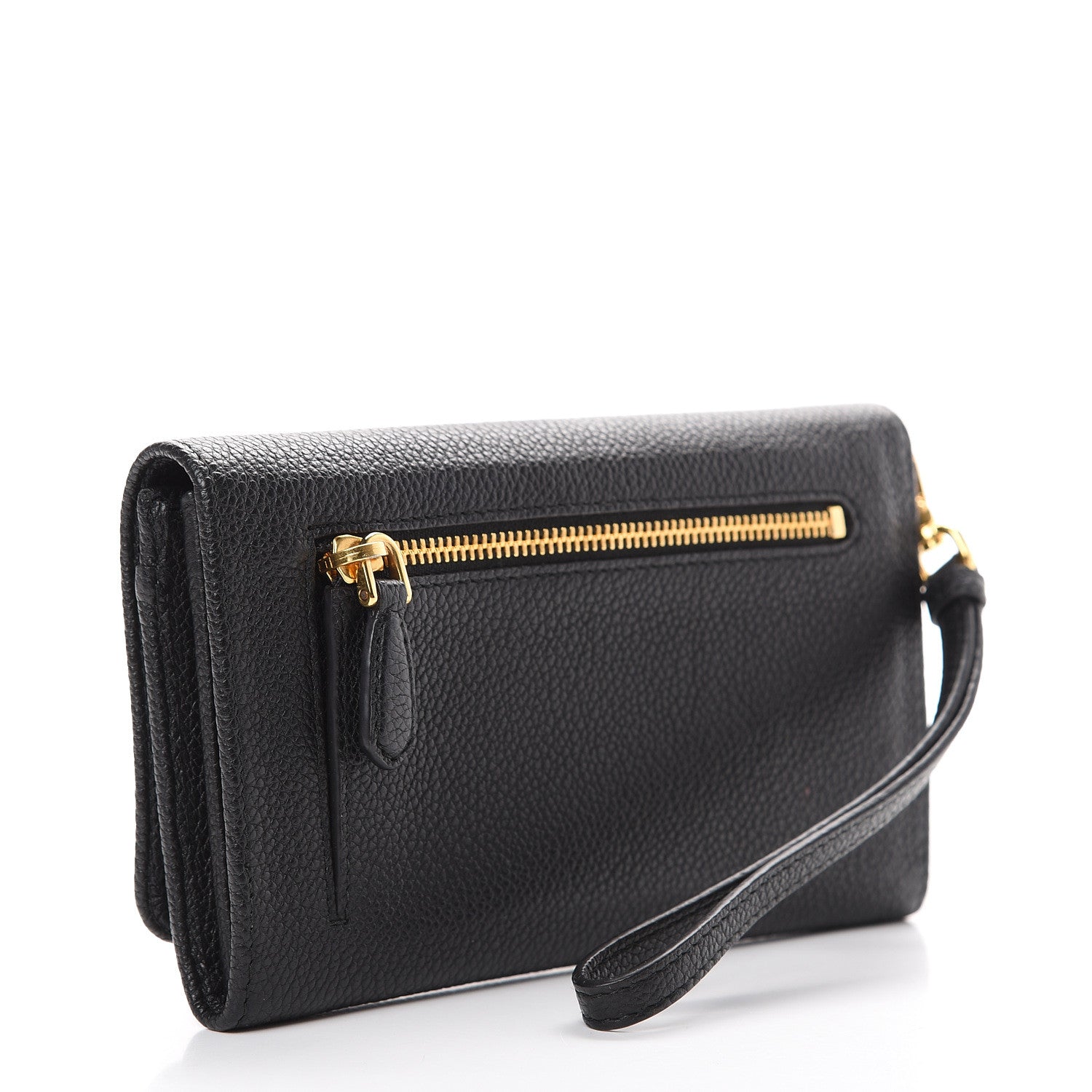 Prada Vitello Grain Wristlet Wallet Black 2 of 7
