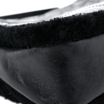 Saint Laurent Crinkled Calfskin Shearling Monogram Medium Niki Chain Satchel Black 10 of 12