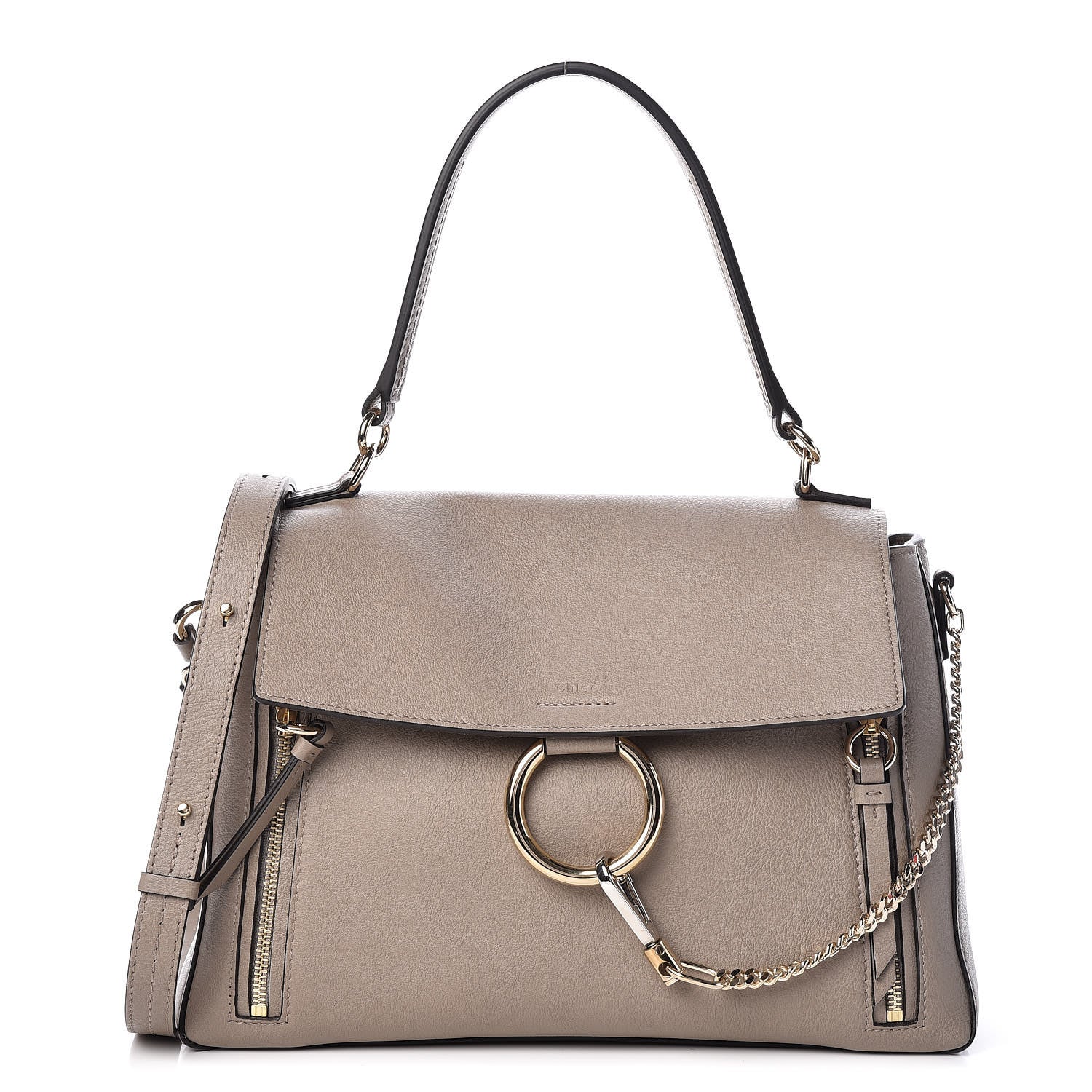Chloe Calfskin Medium Faye Day Shoulder Bag Motty Grey 1 of 9
