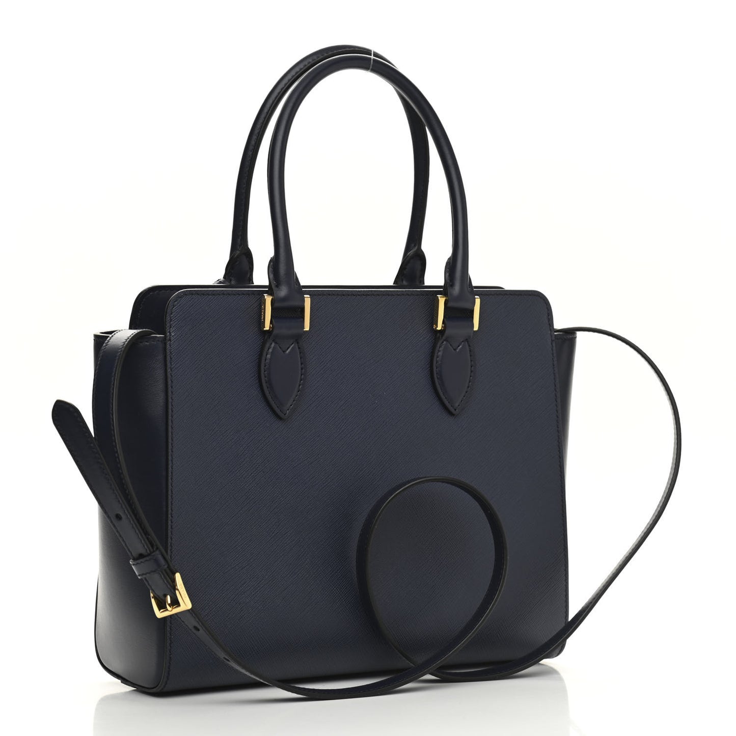 Saffiano Soft Calfskin Small Zippered Tote Black