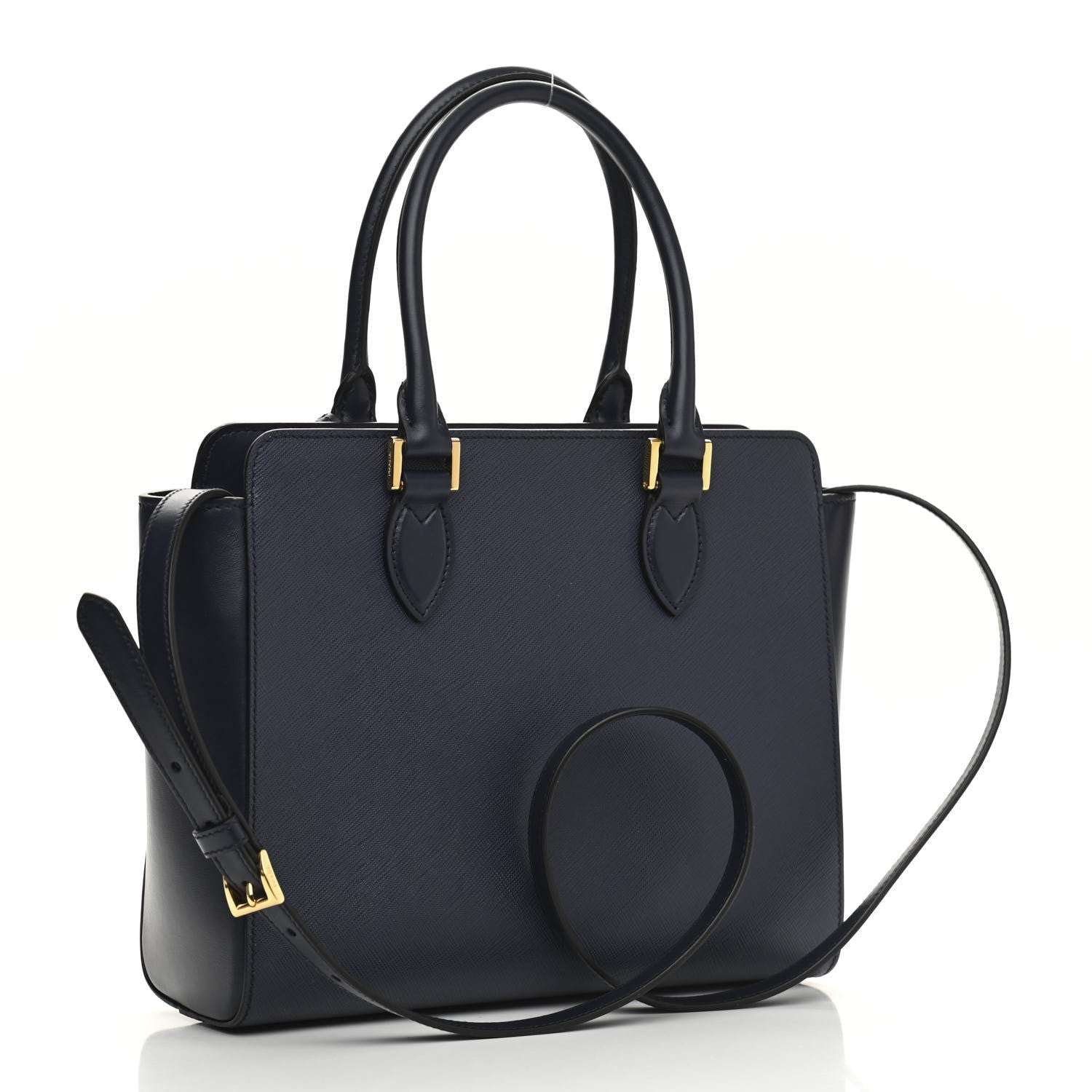 Prada Saffiano Soft Calfskin Small Zippered Tote Black 2 of 7