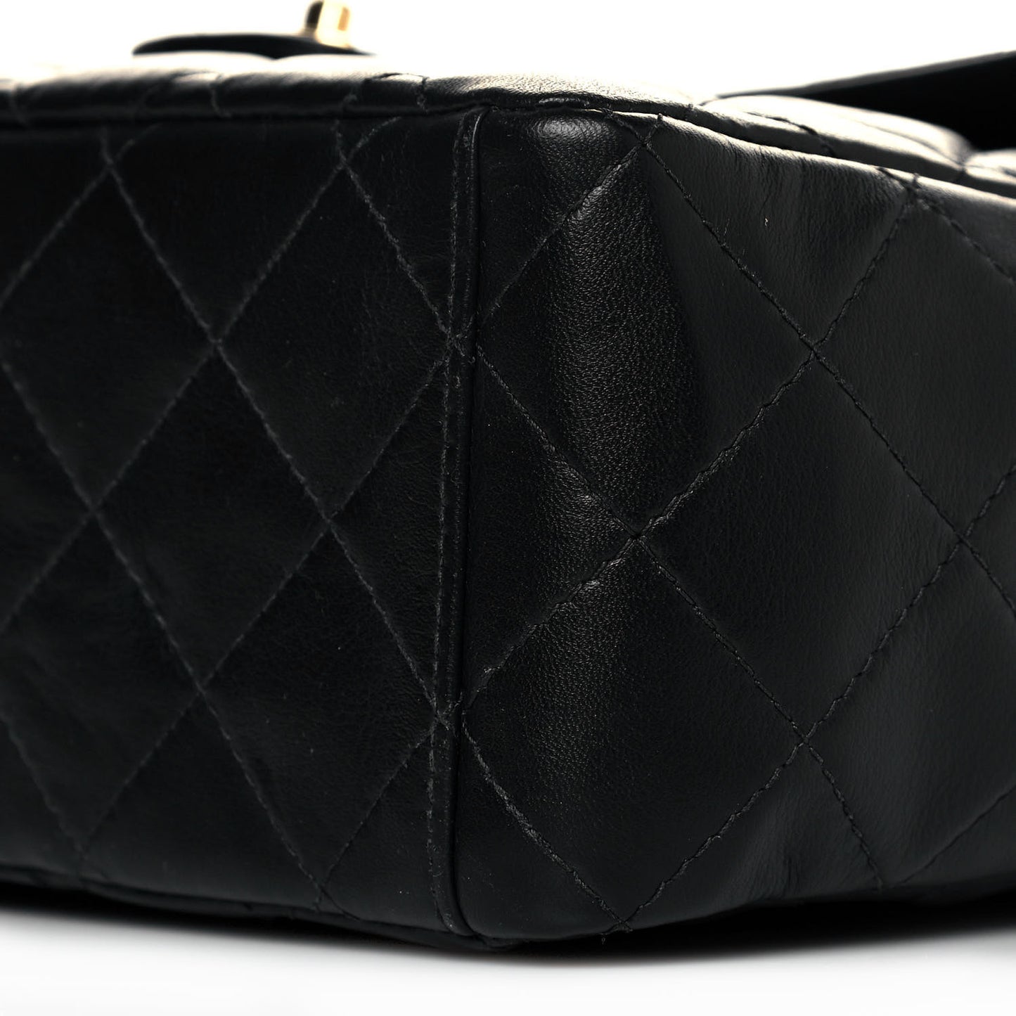 Lambskin Quilted Jumbo Single Flap Black