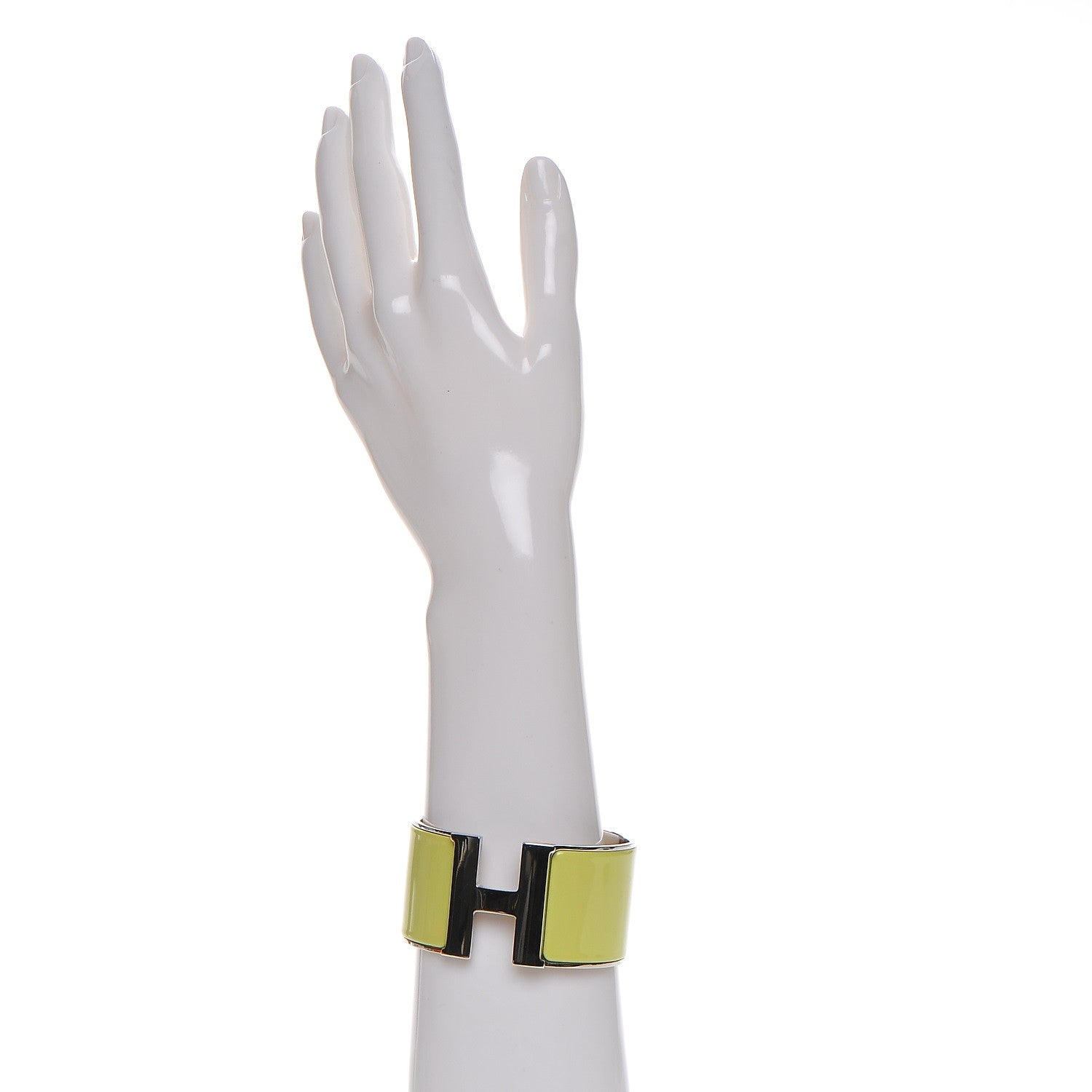 Hermes Enamel Extra Wide Clic Clac H Bracelet GM Soufre 2 of 5